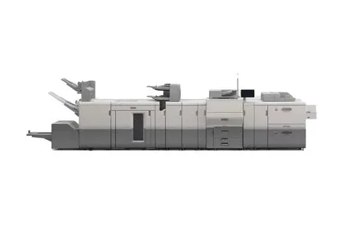 Ricoh Pro C5400 production colour printing line with feeding and finishing units